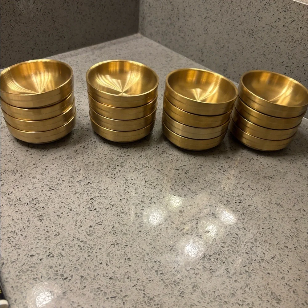 Set of 4 Gold Metal dipping Bowls SUS304